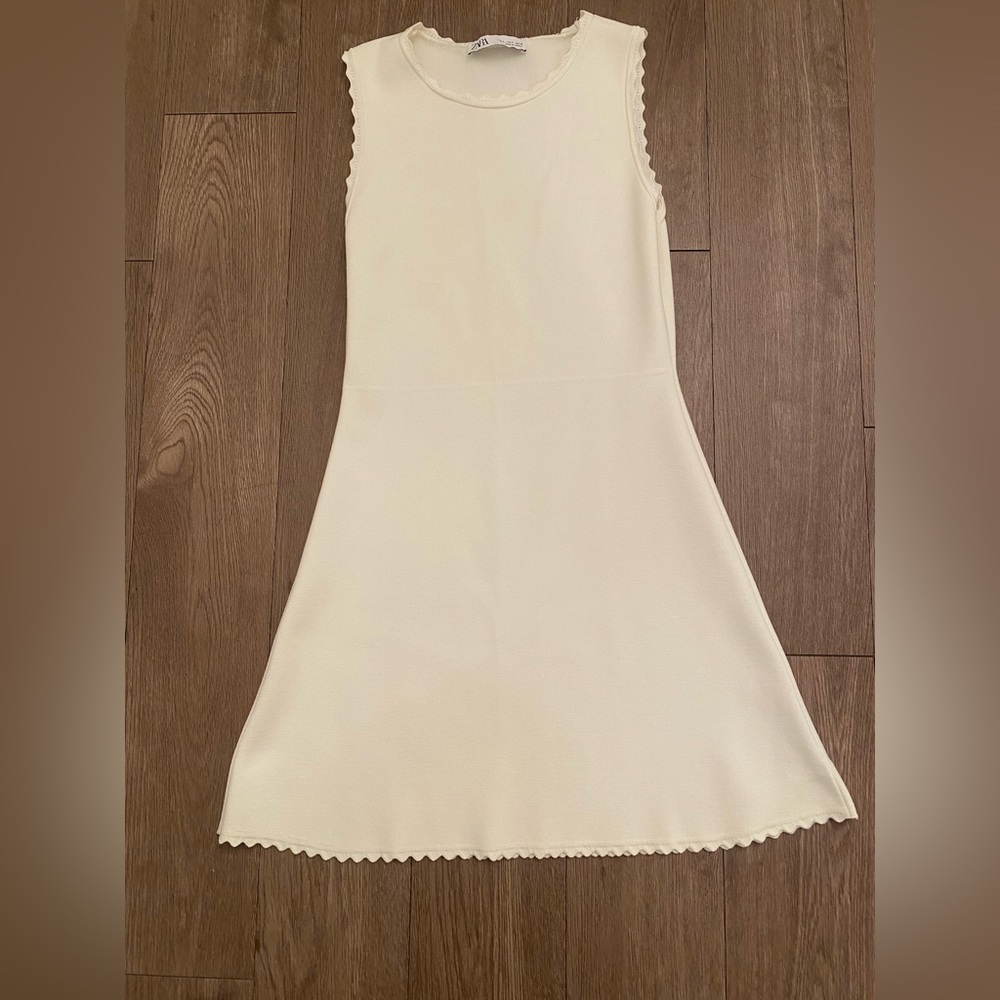 Zara white knit dress